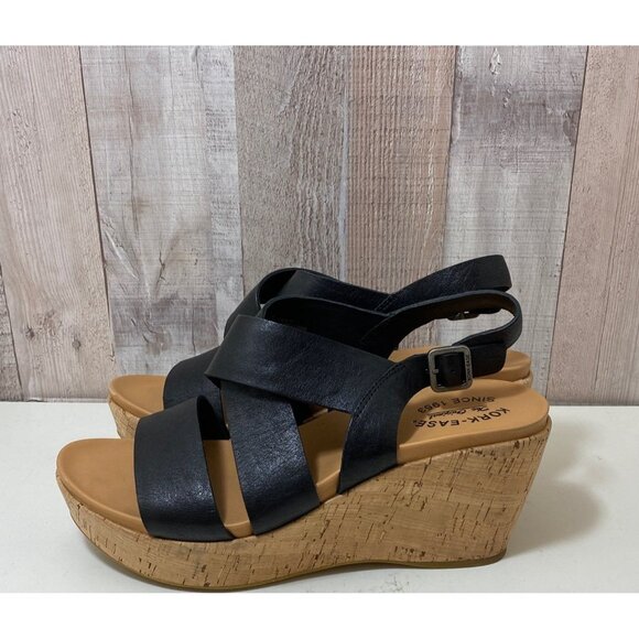 Kork-Ease women's Shoes black cork wedges shoe SIZE US11 PREOWNED Very Good Cond - Picture 5 of 6
